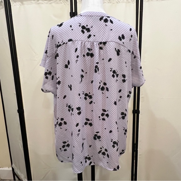 Banana Republic Factory Dainty Flowers & Polka Dots Pullover Perfect Work Blouse - Picture 6 of 10